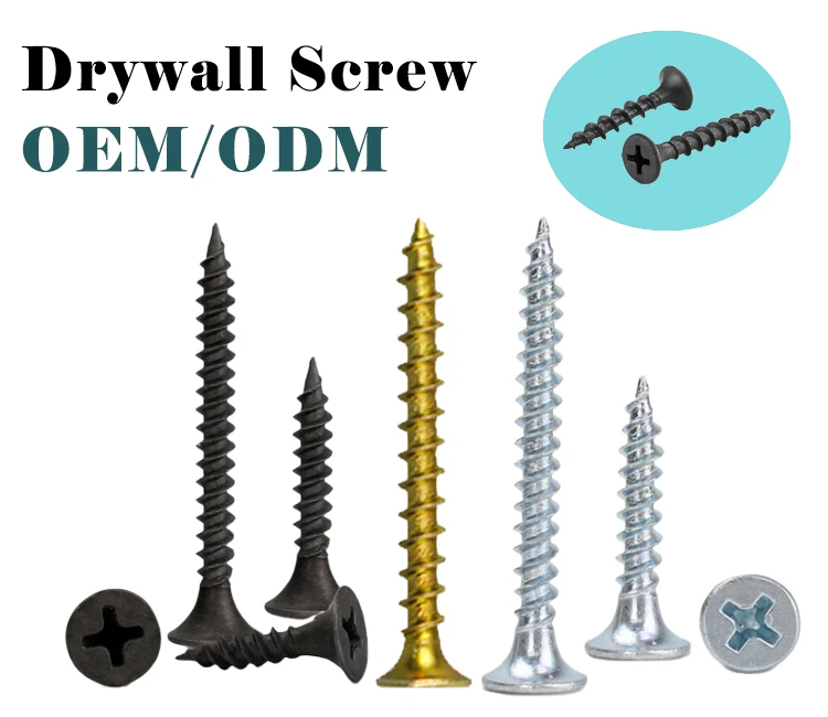 High Cost Performance Steel Black Phosphate Bugle Head Drywall Screw For Gypsum Board supplier