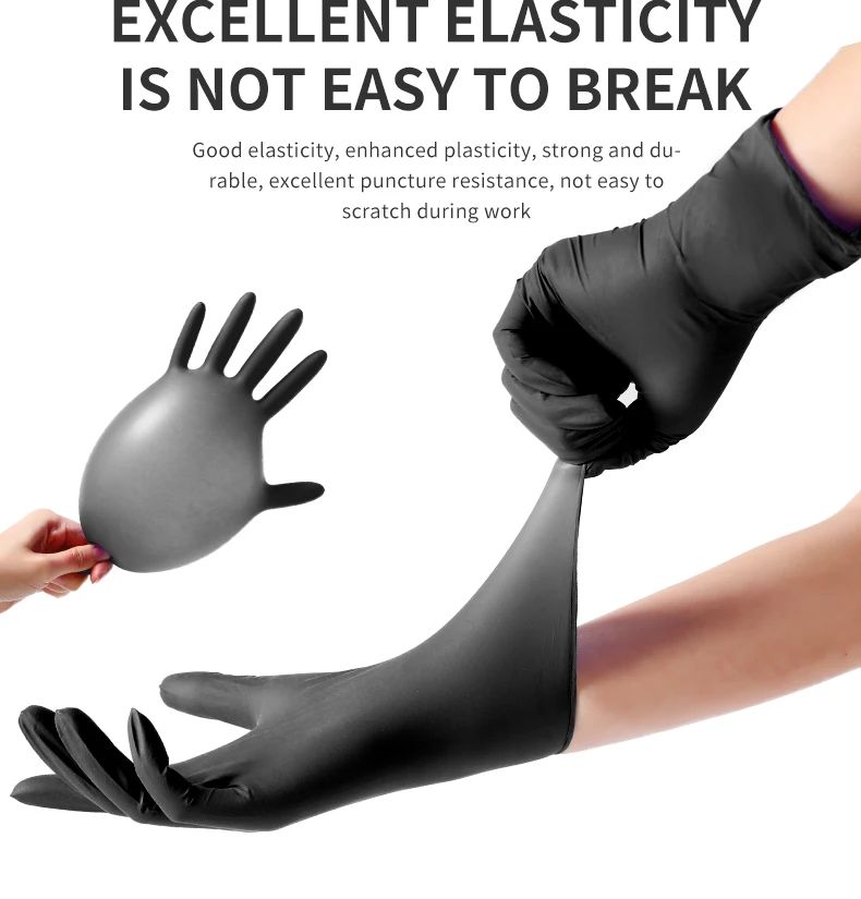 G9 Cheap Exam Guantes De Nitrilo Box 4mil 6mil Black Nitrile Gloves