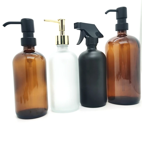 8 oz Amber Glass Pump Bottle