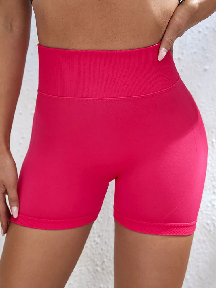 Aoyema Seamless Yoga Shorts Summer Running Versatile Tight Sports ...