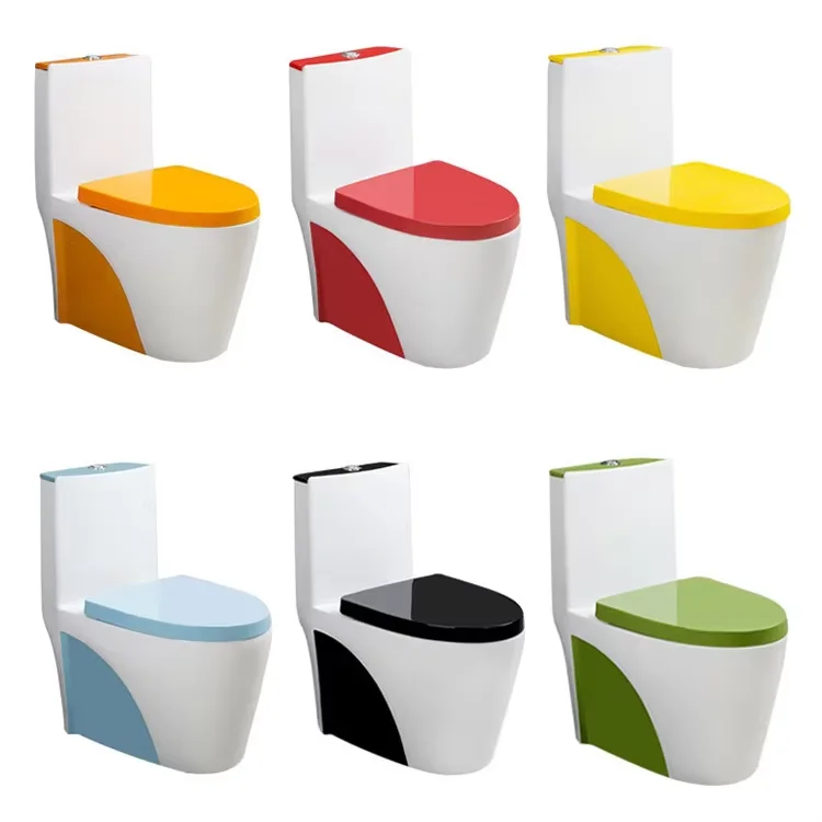 Modern design bathroom color toilet one-piece floor mounted dual flush toilet details