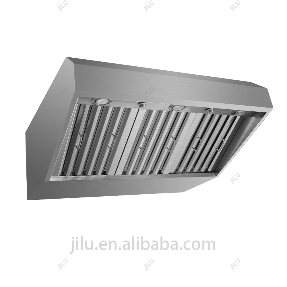 Commercial-Grade Range Hood Large Stainless Steel Chimney for Kitchen Outdoor Gas/Electric Cooker LED Light Powered Households details
