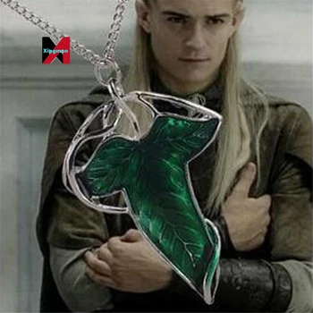 Lord of the Rings Elf Leaf Pendant Necklace Sweater Chain FBA Service Jewelry Wholesale