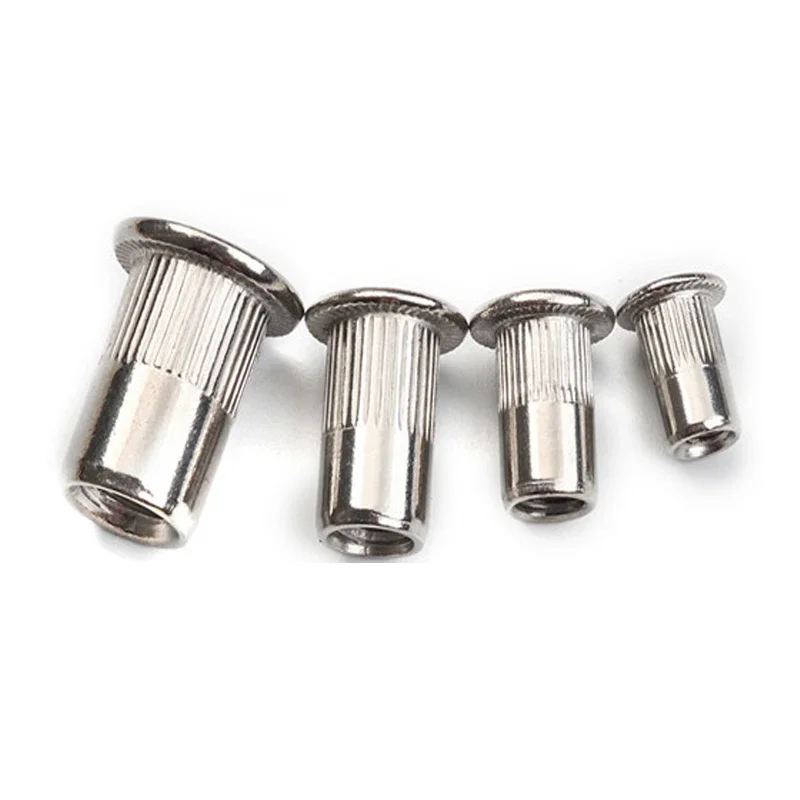 304 Stainless Steel Rivets Nuts Insert Flat Head Threaded Nut Riveter ...