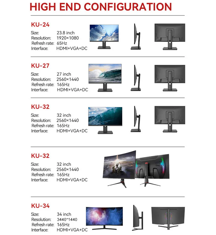 High Quality 65144hz 1ms Response Time Curved Pc Monitor 27inch Gaming Monitor Buy Curved Pc