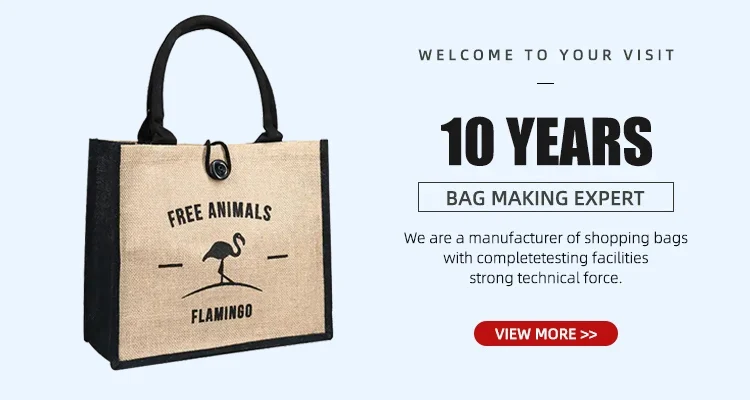 Shopping Bags Linen Bag Hand-painted Cotton Sacks Jute Portable Sacks Foldable Shopping Bag factory