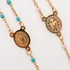 Gold Virgin Mary + cross-gold