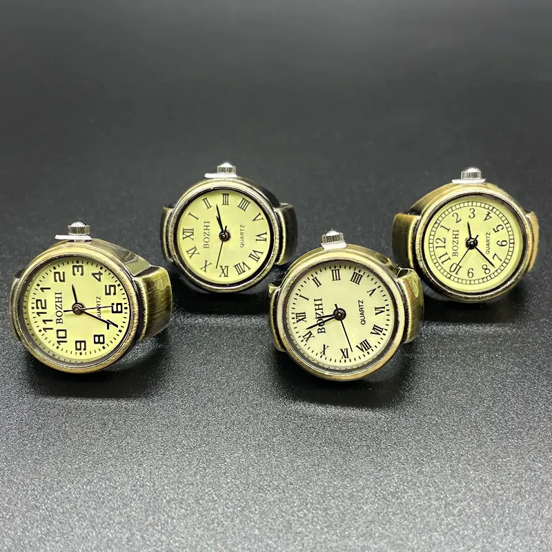 Anello orologio animato, Anello orologio vintage - Anello orologio da donna regolabile fatto a mano - Anello orologio animato per feste, appuntamenti