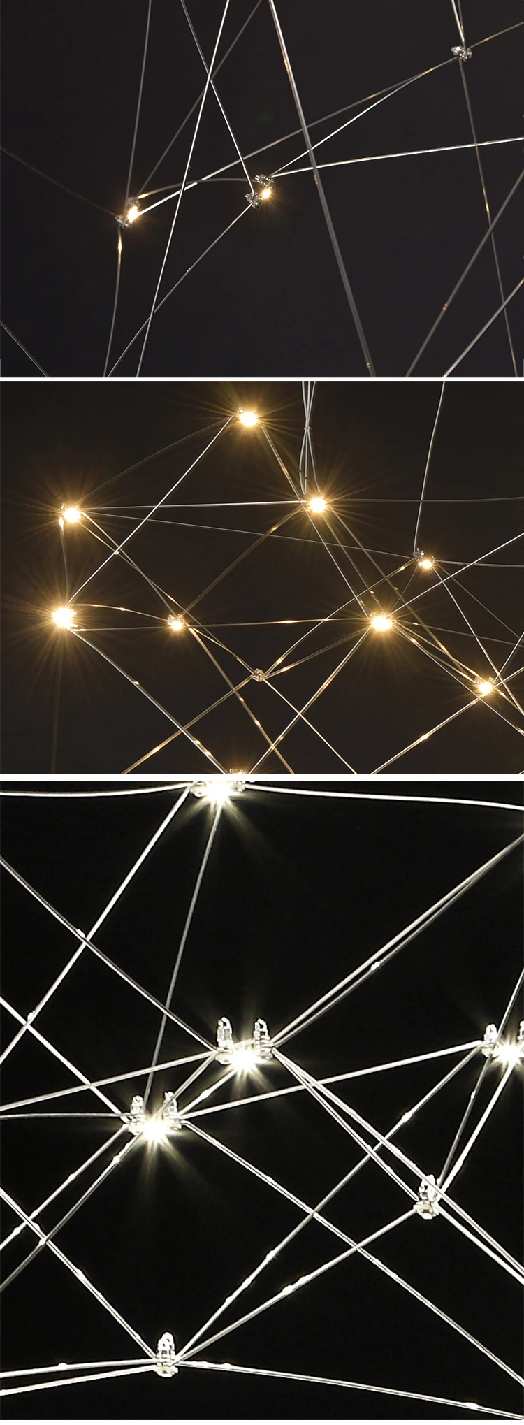 py8317 new model hotel villa decoration artistic style chromed modern led pendant lamp-2