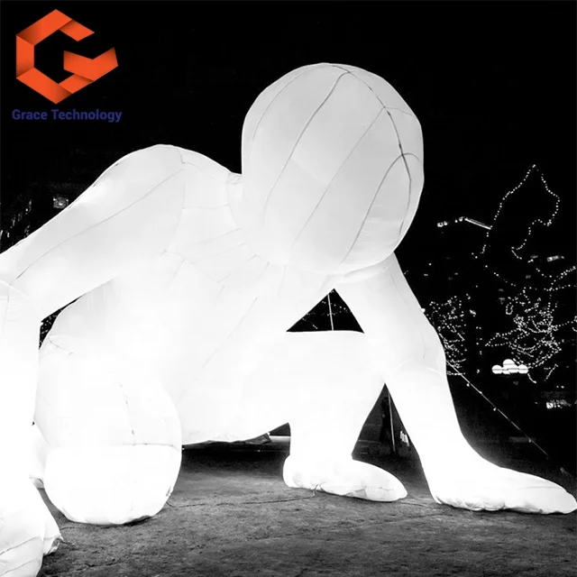 Custom Giant Inflatable Human Model Festivals LED Lamp Balloon Character Party Event Digital Printing Oxford Sea Available