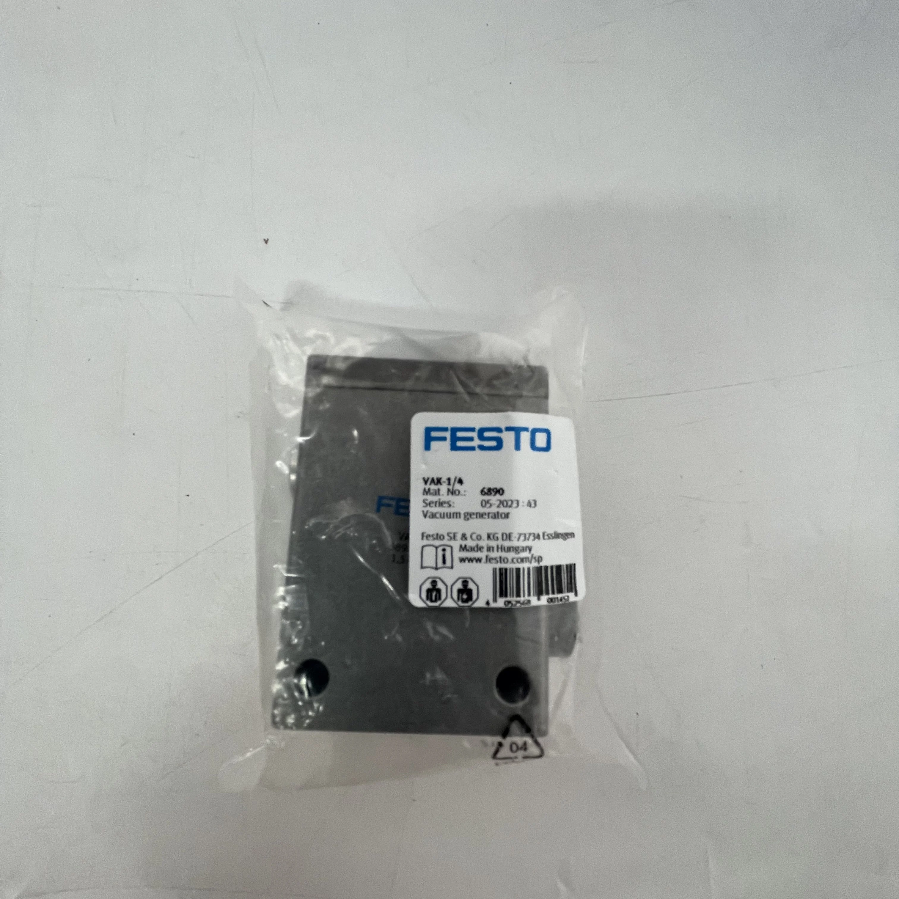 Festo Vacuum Generator VAK-1/4 6890 Festo Vacuum Generator VAK-1/4 6890