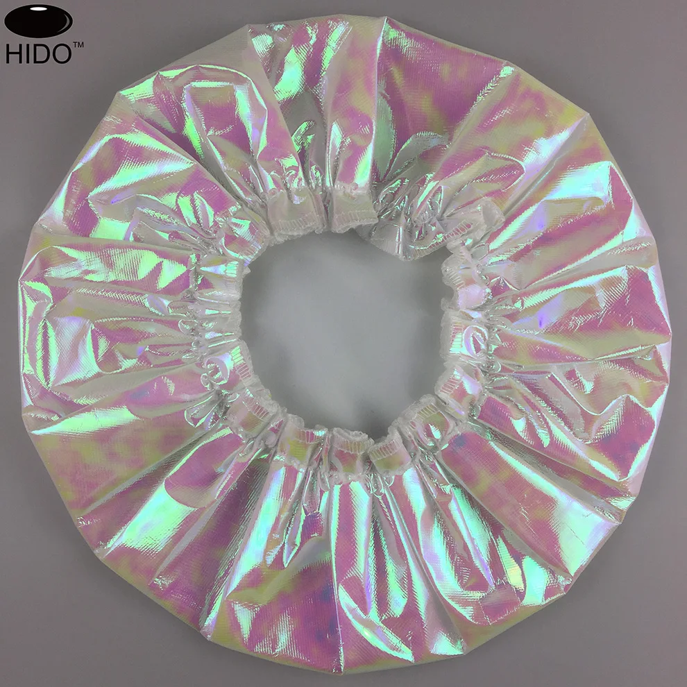 Hot Selling Iridescent Reusable Double Layer Bath Cap Shower Cap