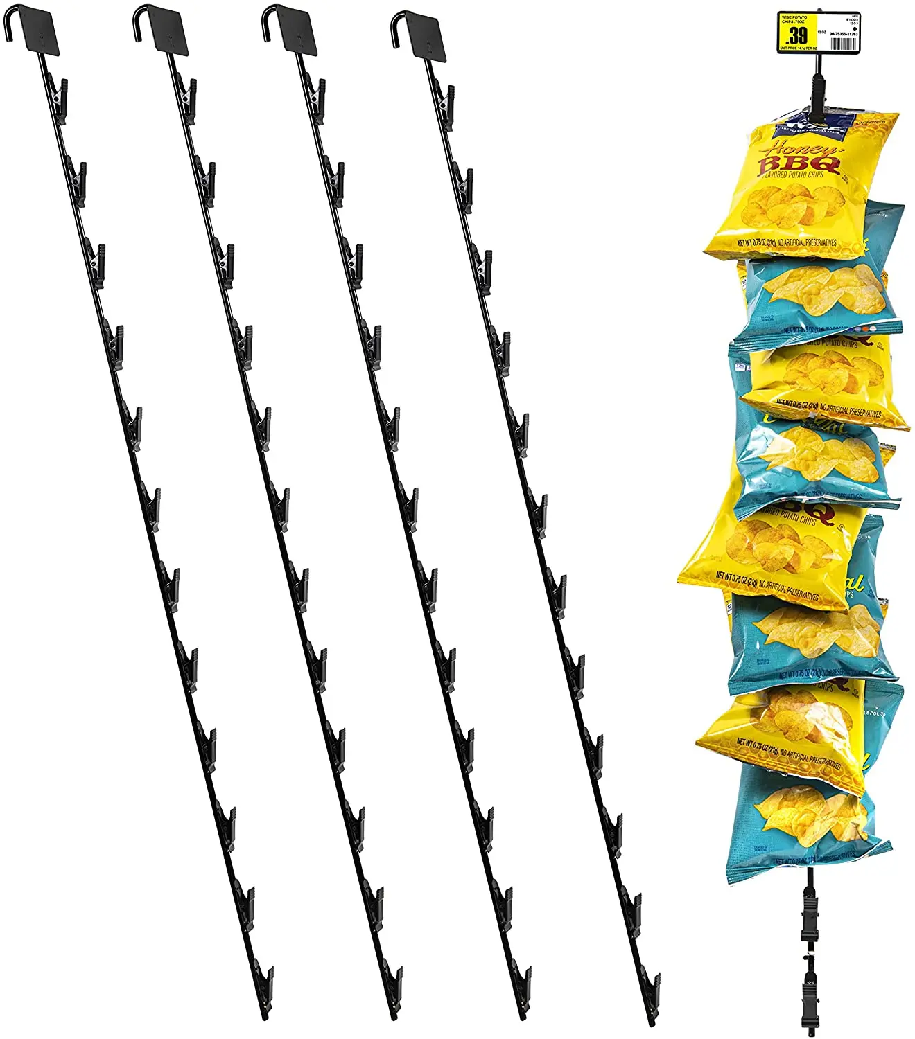 Retail Plastic Metal Merchandising Hanging Merchandise Display Clips Strips