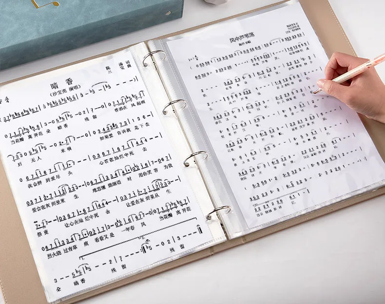 Refillable File Folder Binder Music Book