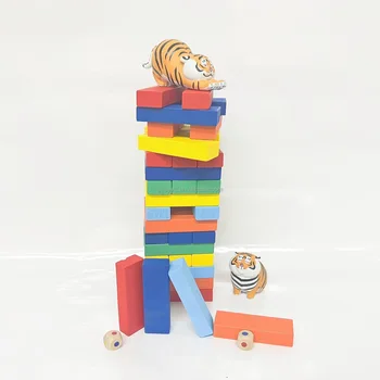 Kindergarten education Colorful wooden stacked blocks for children