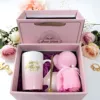 Gift box + gradient pink mug-happy birthday + towel bear