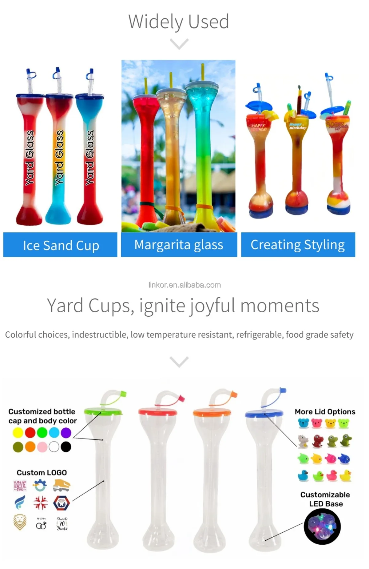 Tasses Slush Yard 500ml - Boîte De 145 Pièces, Couleurs Mélangées, Plastique Réutilisable, Neuf