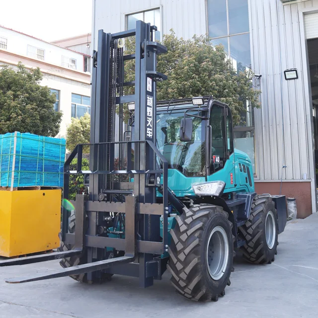 Chinese All Terrain Diesel Forklifts 4 Wheel Drive New Forklift Factory ...