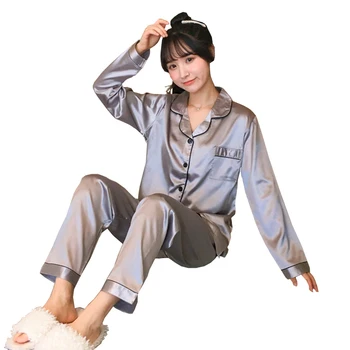 Best-selling new spring long sleeve women's home dress pure silk South Korea leisure plus size ice cardigan women's pajamas