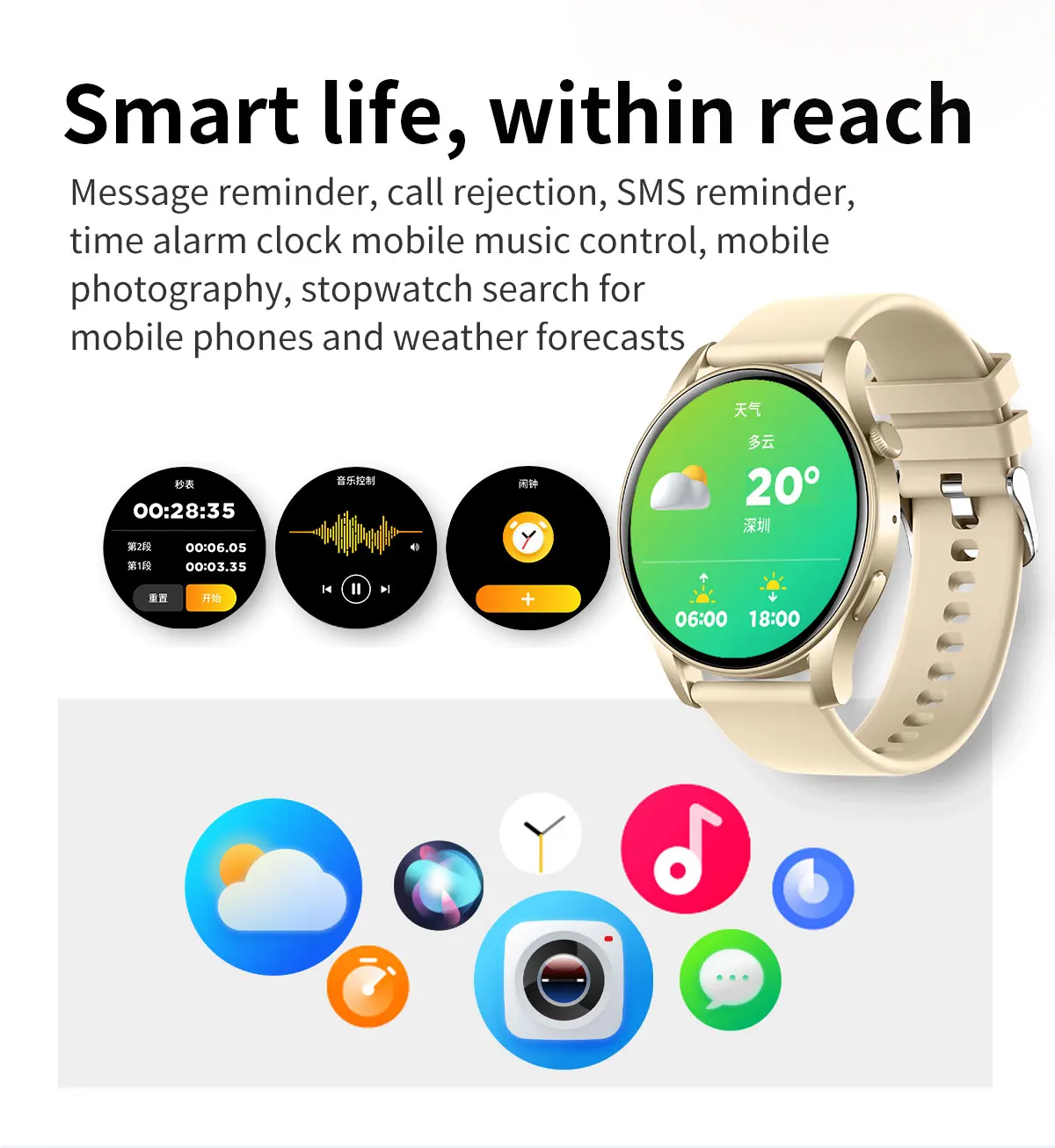 7 heart rate recording fitness smartwatch exercise modes sleep tracking gps tracking alarm clock-10