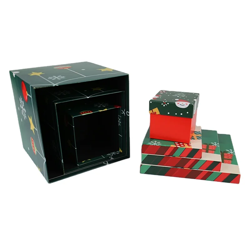 Factory Custom Eco-Friendly Cardboard Paperboard Gift Box with Sponge Liner Embossed Lid and Base for Christmas