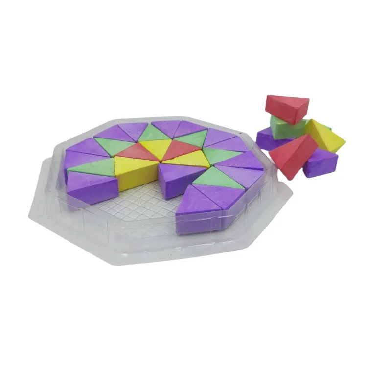 Высококачественная меловая картонная упаковка из 32 предметов красочный треугольник Новинка тротуарный Мел уникальный и забавный мини-меловой доски