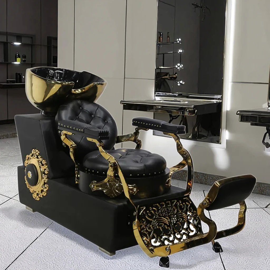 Luxury Reclining Hair Washing Station Chairs for Salons