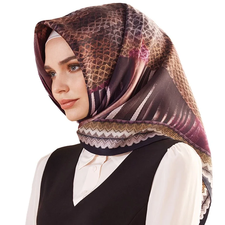 Качественная доставка новейший дизайн хиджаб с цветочным принтом многослойный шифоновый шелковый шарф для