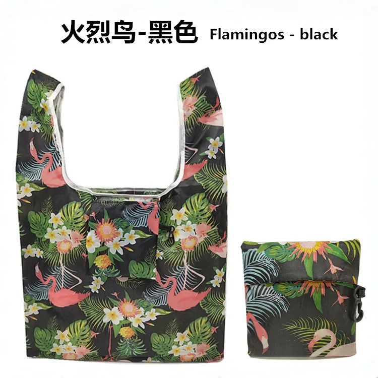 Eco Design Flamingo 36cm Printed Foldable Grocery Bag