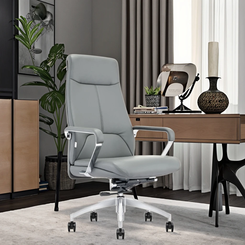 Deluxe Leather Executive Chair Double Wood Panel Construction Butterfly Mechanism Corporate Gift Idea 2