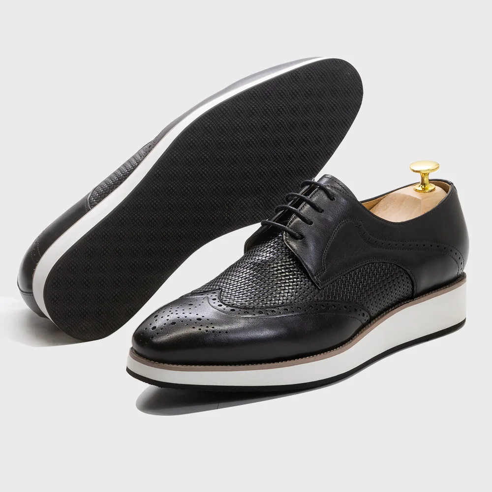 High Quality Handmade Man Genuine Cow Leather Suit Shoes Footwear Wedding Formal Italian Summer Men Dress Shoes Oxford