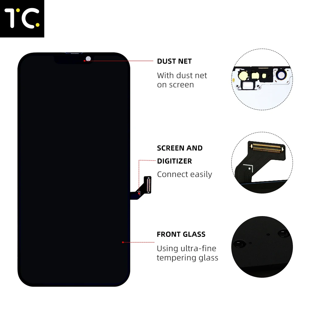 Refurbished OLED Display LCD Touch Screen Digitizer + Frame For Iphone