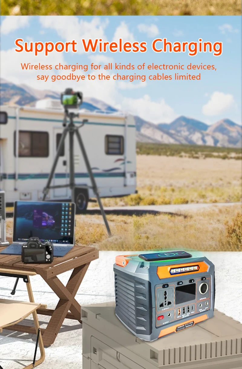 Portable 300W Solar Generator Power Bank LFP Battery Emergency Backup Wireless Charging Storage Systems MPPT Controller Car supplier