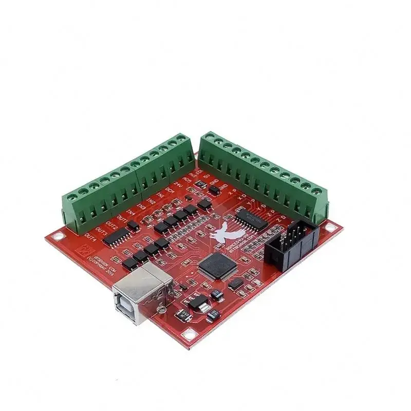 TEBAK CNC Mach3 Driven CNC Motion Control Card Kit Compatible with Win7/XP 4 Axis USB CNC Controller Card 100Khz Breakout Board