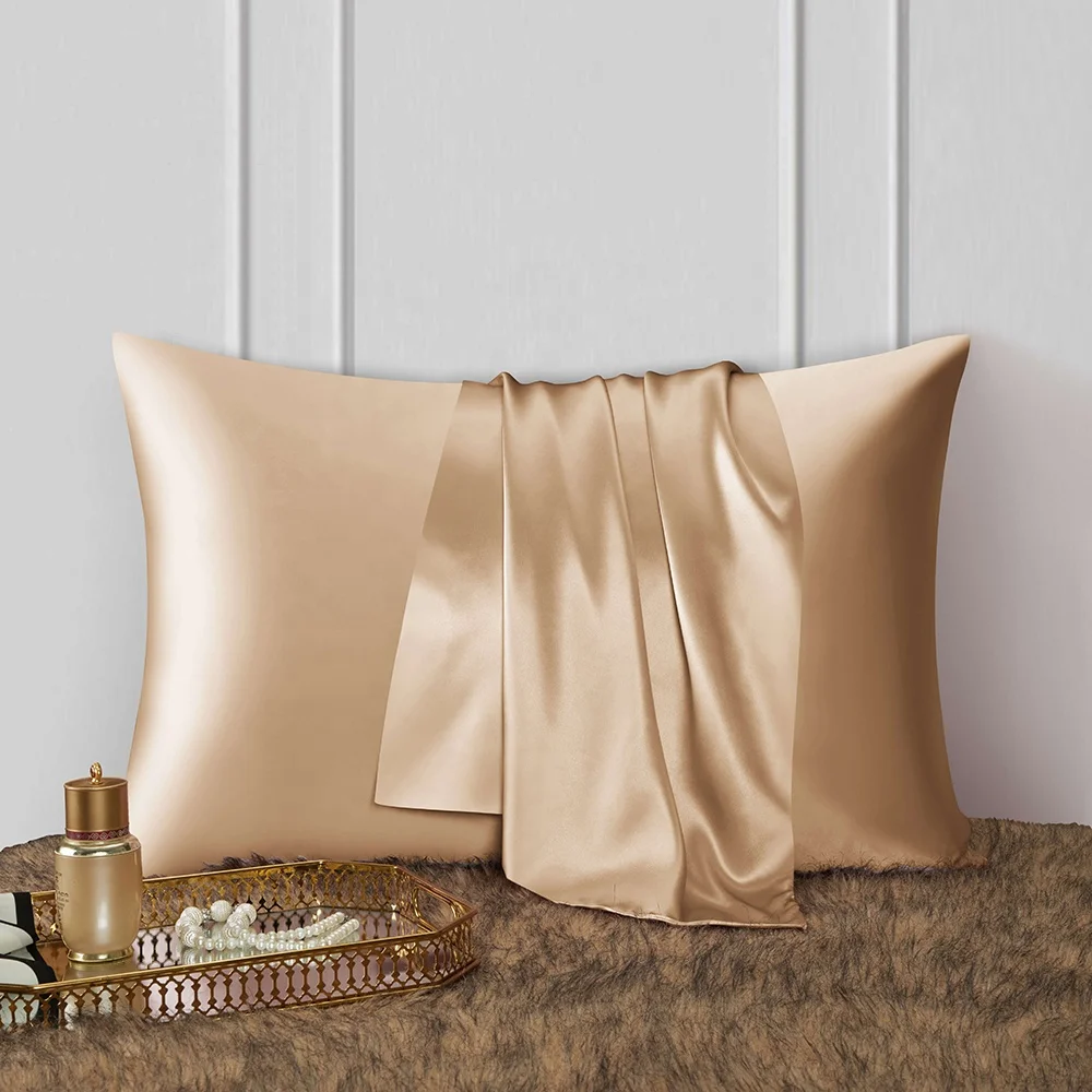 Wholesale Luxury Gift Box 16mm 19mm 22mm Woven 100% Silk Pillowcase with Zipper Closure for Hotel & Home Use