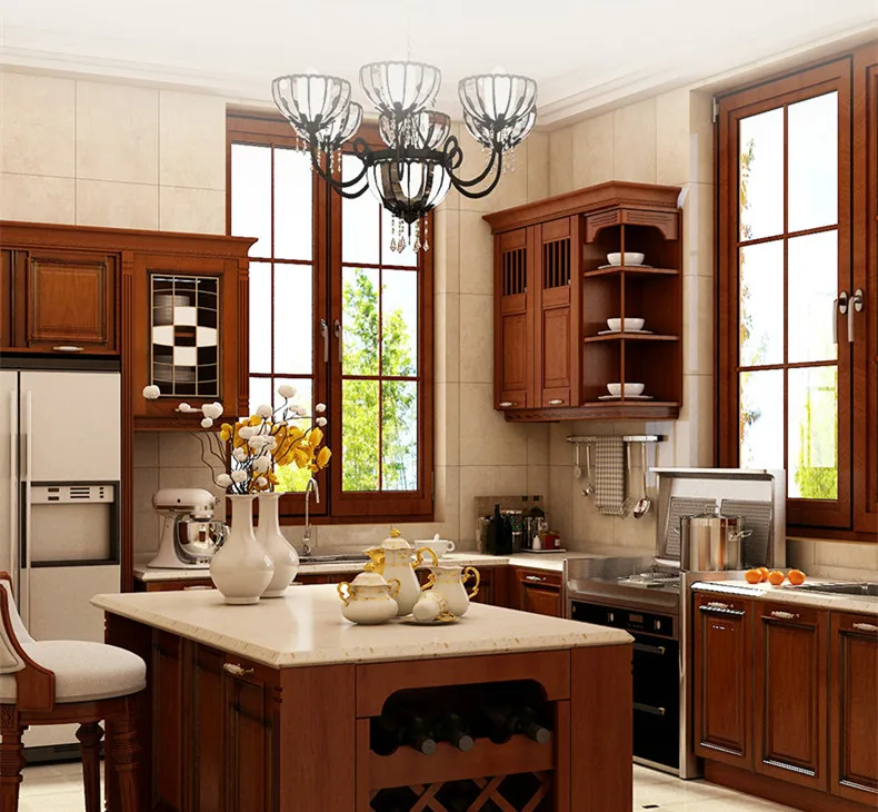 Antique custom design cheap bespoke ready assemble modular kitchen cabinet details