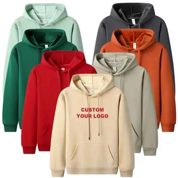 Wholesale Quality Puff Printing Heavyweight Cotton Men's Hoody Oversized Custom Print Luxury Pullover Cotton Custom Hoodies