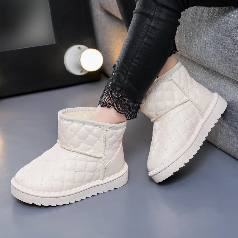 Moyo водонепроницаемые нейлоновые стеганые ботинки на плоской подошве под заказ детские меховые резиновые ботильоны для дождя из ЭВА зимние ботинки для детей