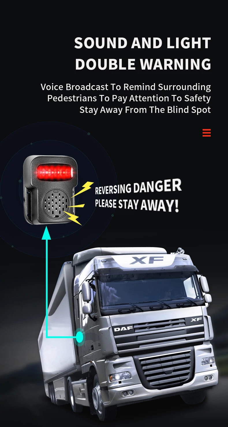 Red LED Flash Security Vehicle Forklift Lorry Car Warning Alert Lamp Sound Alarm Siren Strobe Light 