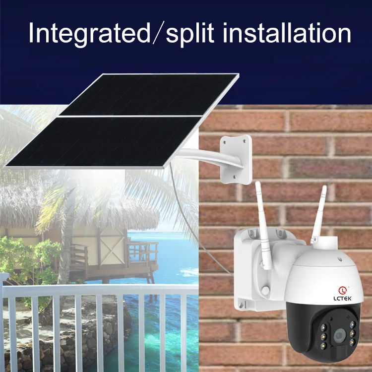LCLCTEK 24 Hours Continuous Real Time Recording 4G Solar Camera 1080P Battery Solar Powered Full Color Outdoor CCTV Camera