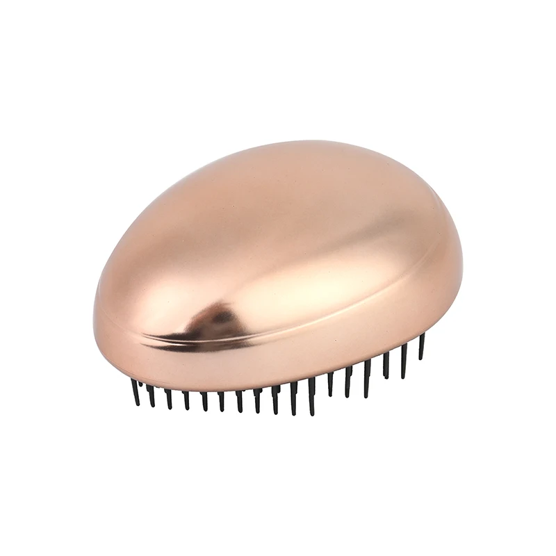 Hot Selling High Quality Plating Egg Shape Detangler Hair Brush Round