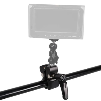 Kaliou Z039 Small Crab Clamp 1/4 and 3/8 Screw Hole for Magic Arm Photo Studio Accessories with Silicone Sleeve detail image
