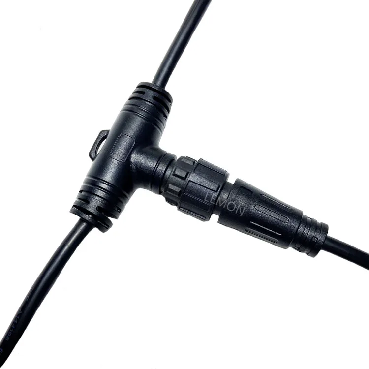 T Type Outdoor Landscape Light Power 2 Pin Male Female Ip67 T Connector Waterproof Cable Connector