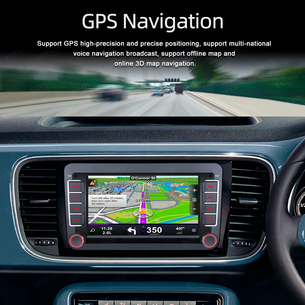 For VW Volkswagen GOLF MK5 MK6 Jetta Passat CC Car Stereo Radio GPS Carplay BT 7'' Touchscreen Double Din