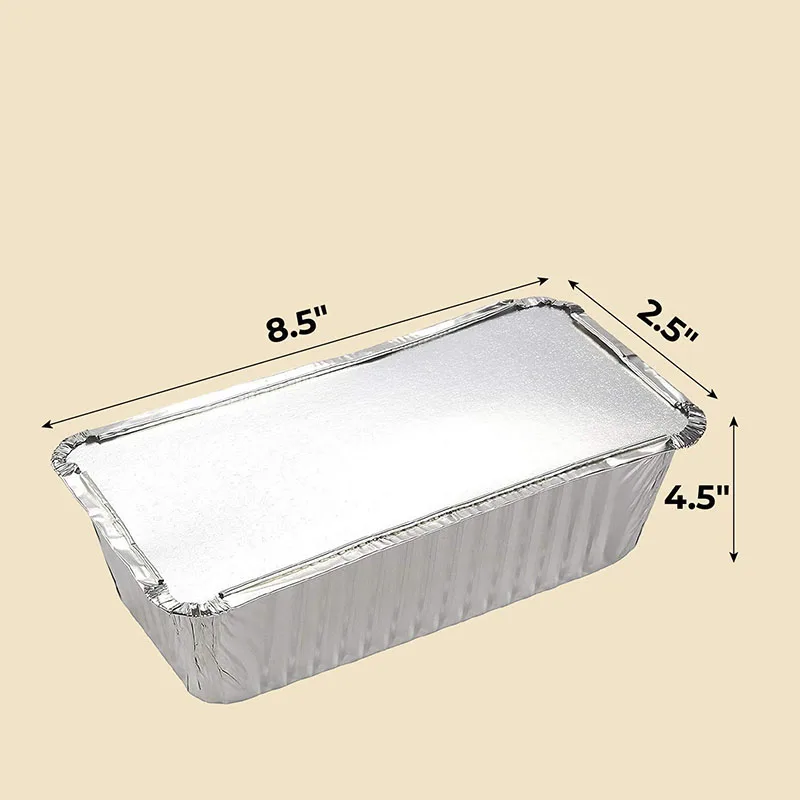 100x Aluminium Foil Containers & Lids Size 6A Trays Tray Takeaway Silver  Chinese