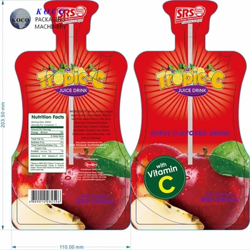 Custom Plastic Fruit Juice Pouch Bag with Straw - China Factory