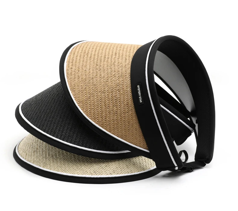 Summer Anti-UV Straw Baseball Cap Fashion Sports Running Sunscreen Sunshade Sun Hat Straw Visor Hat