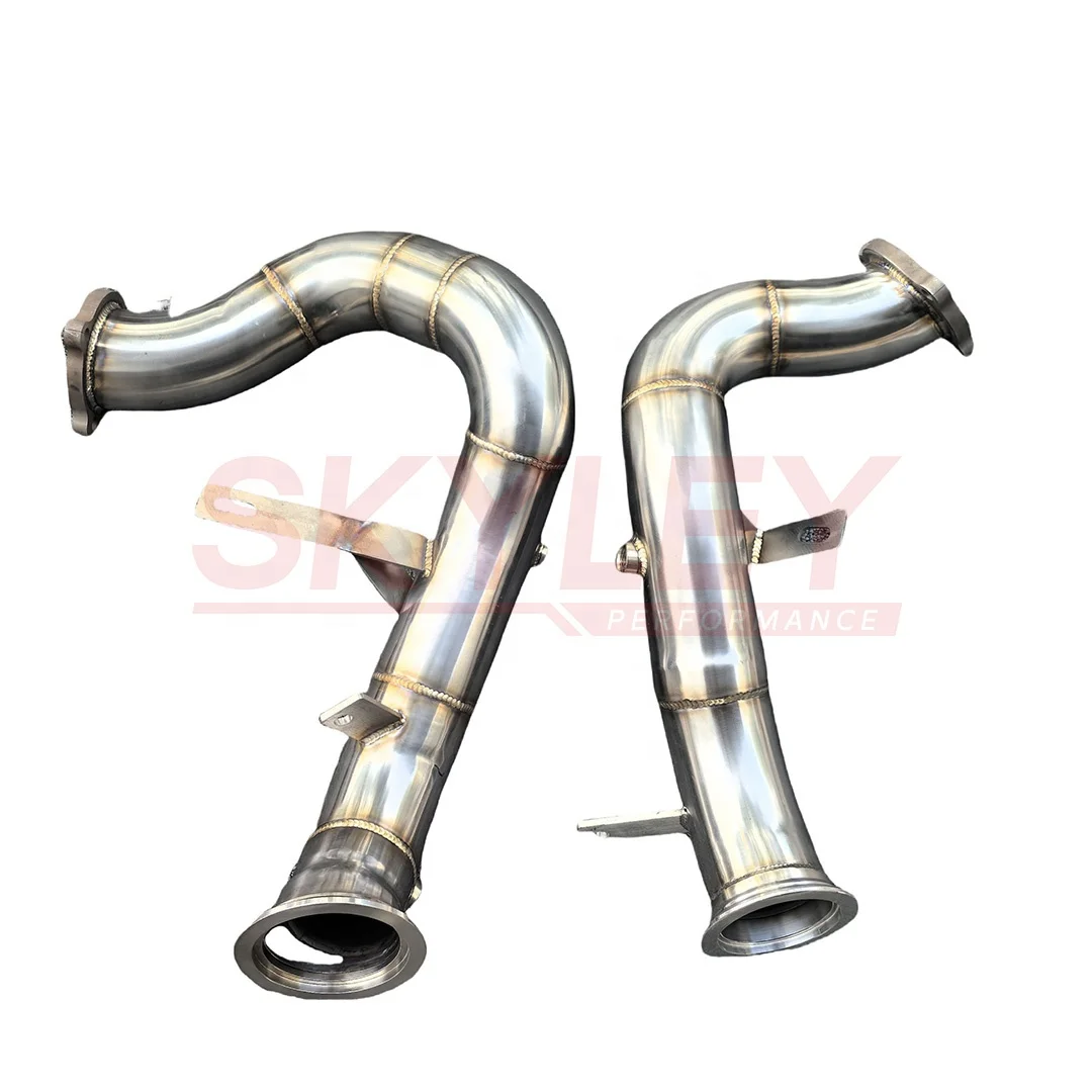 Exhaust Downpipe for Porsche Macan S/GTS/Turbo 3.6L/3.0L/2.9L V6-304 Stainless Steel Brushed Finish 100% Perfect Fit