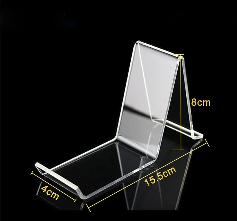 4-Pack Clear Acrylic Single Shoe Display Stands – 8x3x4, Retail Fixture For Heels/Sneakers