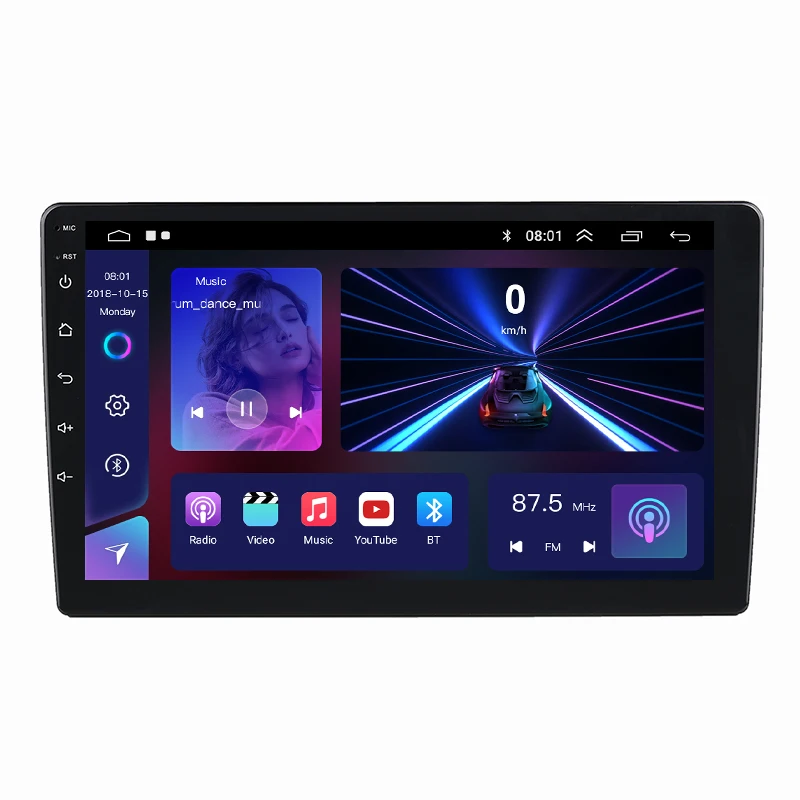 Universal 9 Inch 2 Din Touch Screen Gps Navigation Android Car Radio